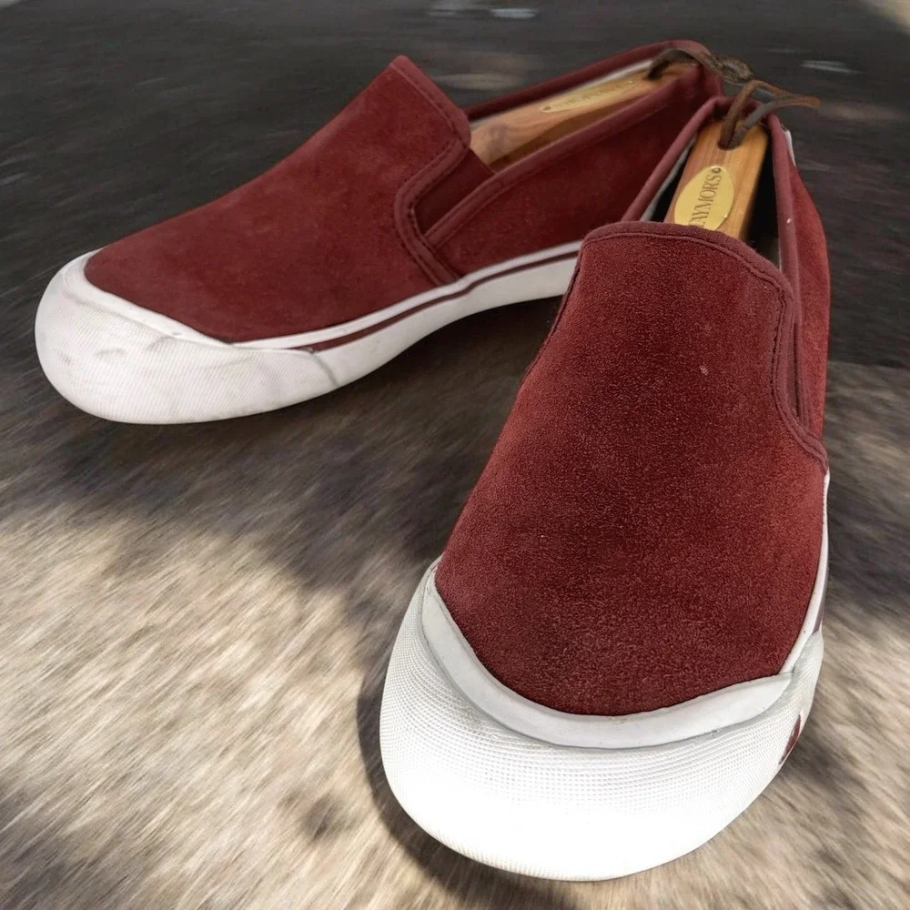 Keen Sienna Shoes Women 9.5‎ Burgundy Suede Canvas Vulcanized Slip On Sneakers